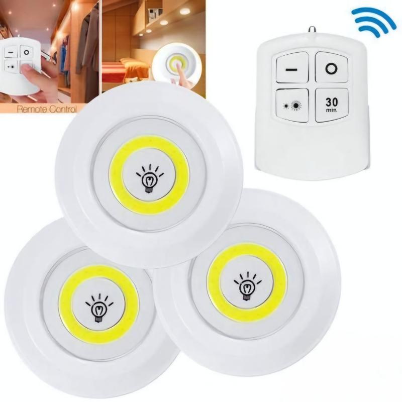 چراغ اضطراری زیر کابینتی (چراغ سقفی، چراغ مخفی) ریموت دار و باطری‌خور 3in1