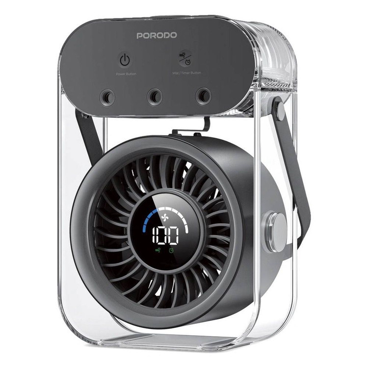 پنکه شارژی و رطوبت ساز مست فن - Mist Fan) قابل حمل از برن Porodo Lifestyle مدل PDLFSTZH26 (اورجینال وارداتی)